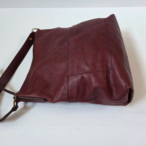 Fossil Purse Amelia Hobo Burgundy Red Cabernet Leather Boho Crossbody Bag - Picture 6 of 16